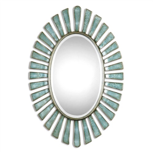 Blue Gray Accent Mirror